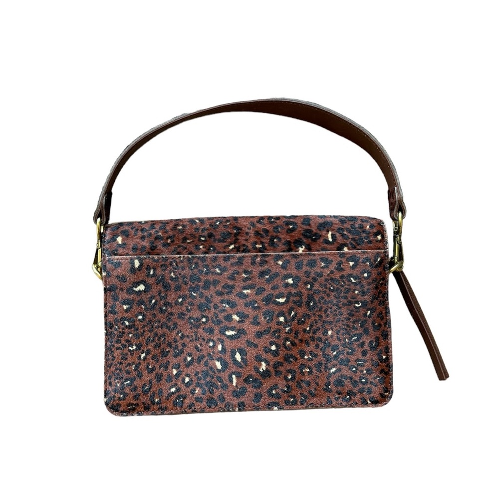 Madewell Leopard Leather flap crossbody bag.